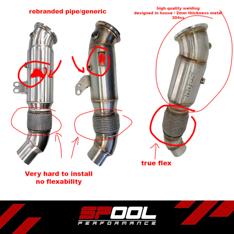 B58 5 Inch Stainless Steel Downpipe Upgrade [Race Downpipes] - Image 3